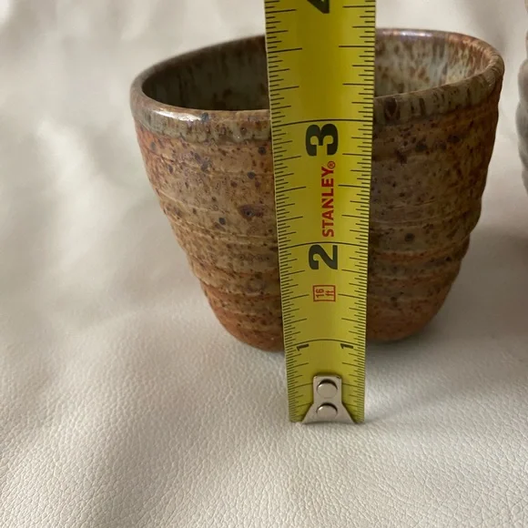 Mid Century 1970’s handmade stonewear Rustic Ceramic Teapot and Cup Set
